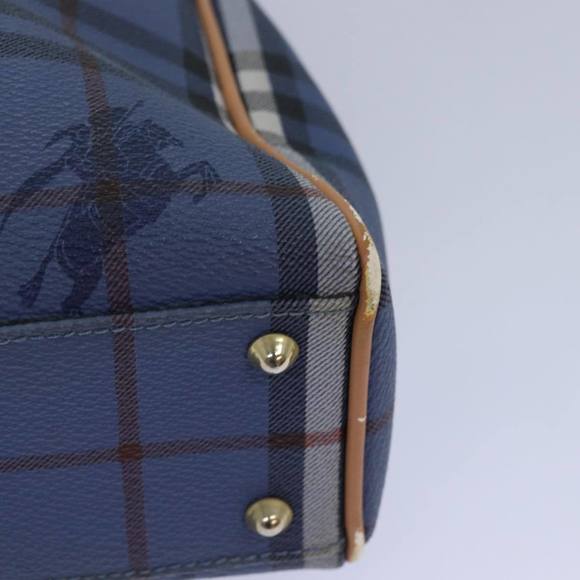 Burberrys Nova Check Tote Bag PVC Leather Blue Auth 81458 - Picture 16 of 16